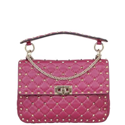 Valentino Rockstud Spike Medium Shoulder Bag Front with strap
