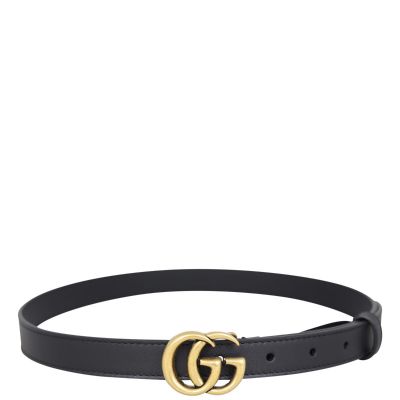 Gucci Marmont Double G Slim Belt Front