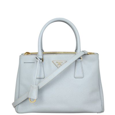Prada Lux Galleria Double Zip Tote Front with Strap