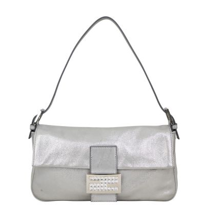 Fendi Baguette Bag Silver Front