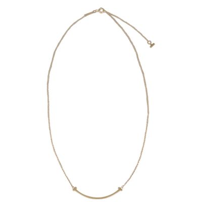 Tiffany & Co T Smile Pendant Small 18k Yellow Gold Front