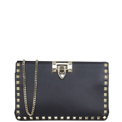 Valentino Rockstud Clutch on Chain Front with Strap