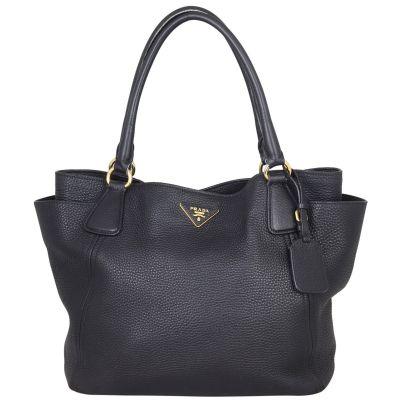 Prada Vitello Daino Side Pocket Tote Front
