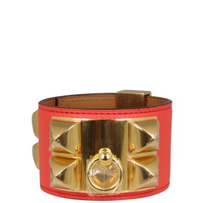 Hermes Collier de Chien Bracelet (red epsom) Front