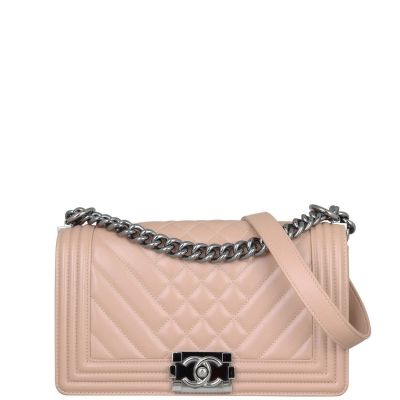 Chanel Boy Old Medium Chevron Front with Strap