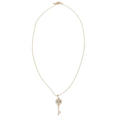 Tiffany & Co 18k Rose Gold Diamond Petals Key Pendant Front