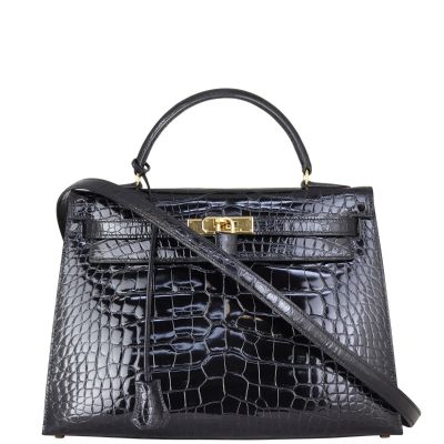 Hermes Kelly 32 Sellier Alligator Front with Strap