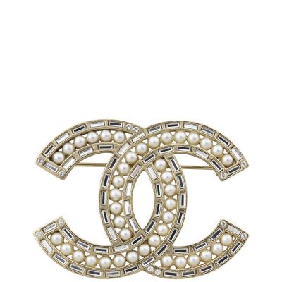 Chanel CC Pearl Brooch