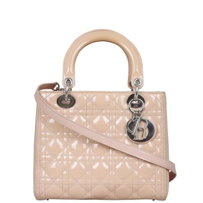 Dior Lady Dior Medium Patent Front with Strap