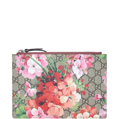 Gucci GG Supreme Blooms Zip Pouch Front