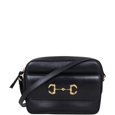 Gucci GG Leather 1955 Horsebit Shoulder Bag Small Front with Strap