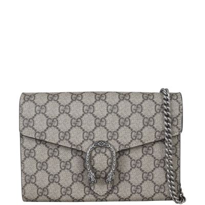 Gucci Dionysus GG Supreme Chain Wallet Front with Strap