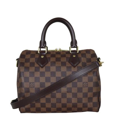 Louis Vuitton Speedy 25 Bandouliere Damier Ebene Front Showing Strap