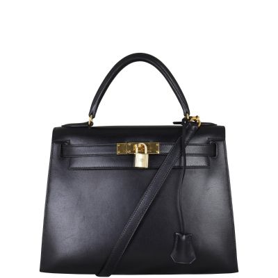 Hermes Kelly 28 Sellier Boxcalf Front With Strap