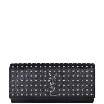 Saint Laurent Monogram Kate Studded Clutch Front