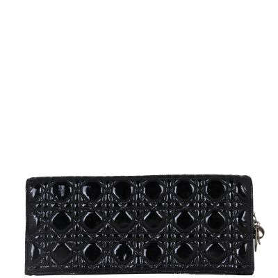Dior Lady Dior Patent Cannage Clutch Front