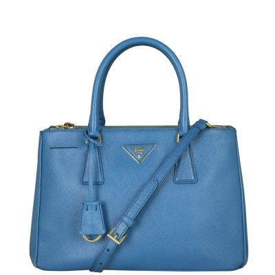 Prada Saffiano Lux Galleria Double Zip Tote Medium Front with Strap