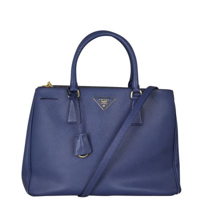 Prada Saffiano Lux Double Zip Tote Medium Front With Strap