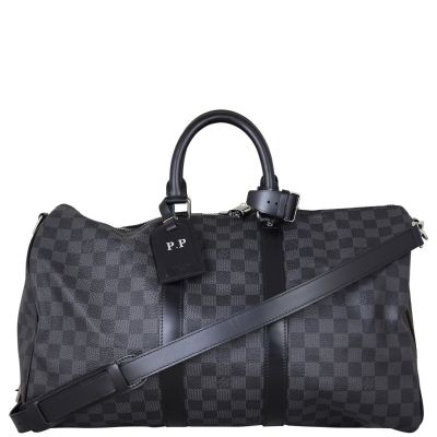 Louis Vuitton Keepall 45 Bandouliere Damier Graphite Front With Strap