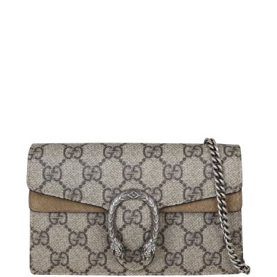 Gucci Dionysus GG Supreme Super Mini Bag Front With Chain