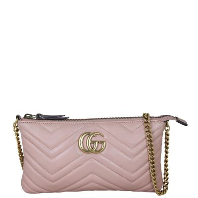 Gucci GG Marmont Matelasse Mini Chain Bag Front With Chain