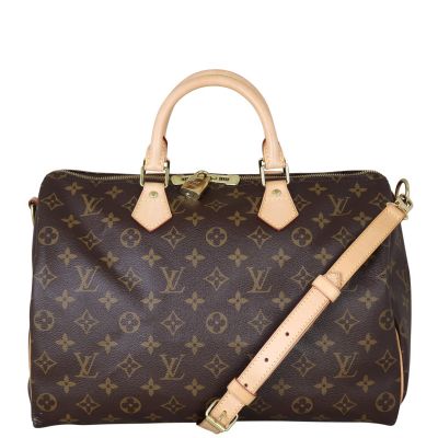 Louis Vuitton Speedy 35 Bandouliere Monogram Front With Strap