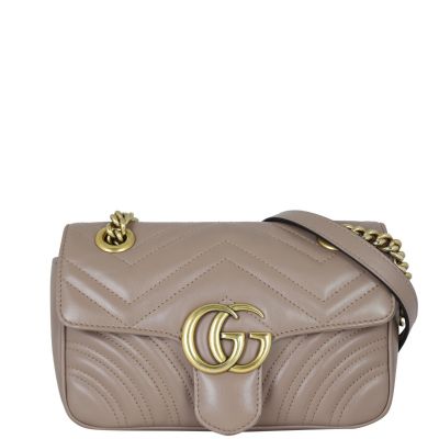 Gucci GG Marmont Matelasse Small Shoulder Bag Front With Strap