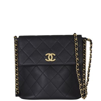 Chanel Quilted Hobo Bag Small Front With Chain