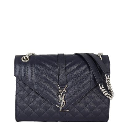Saint Laurent Monogram Mix Matelasse Envelope Chain Bag Medium Front With Chain