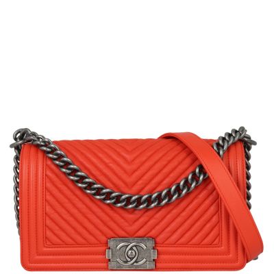 Chanel Boy Old Medium Chevron Front With Strap