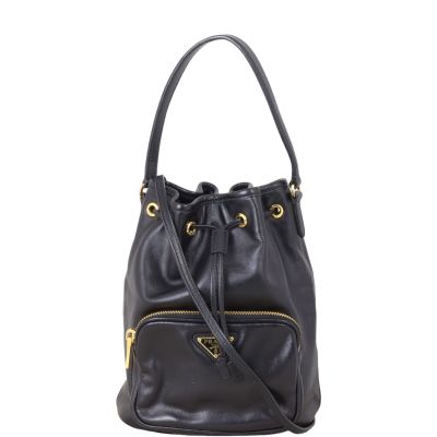 Prada Duet Leather Bucket Bag