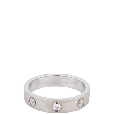 Cartier Love Wedding Band 18k White Gold 1 Diamond