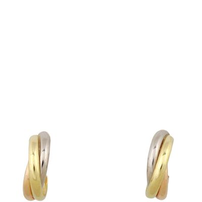Cartier Trinity 18k Yellow, White & Rose Gold Earrings