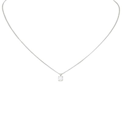 Tiffany & Co. Solitaire Diamond Platinum Pendant Necklace
