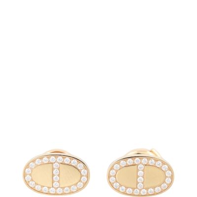 Hermes Chaine d'Ancre Diamond 18k Rose Gold Earrings