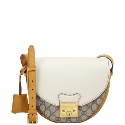 Gucci GG Supreme Padlock Small Saddle Crossbody Bag