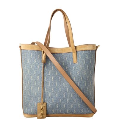 Saint Laurent Toy Shopping Tote Suede Denim