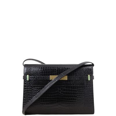 Saint Laurent Manhattan Shoulder Bag Medium Croc Embossed