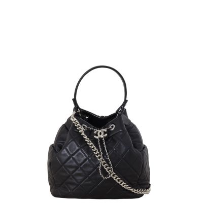 Chanel Quilted CC Drawstring Bucket Bag