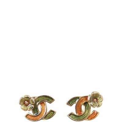 Chanel CC Camellia Stud Earrings