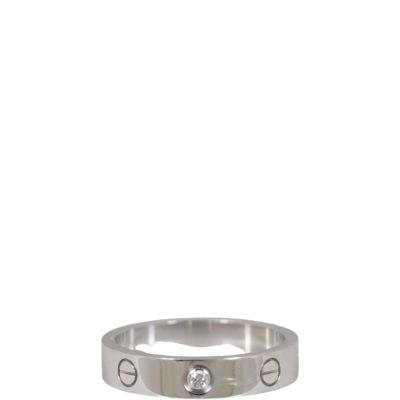 Cartier Love Ring Small 18k White Gold 1 Diamond