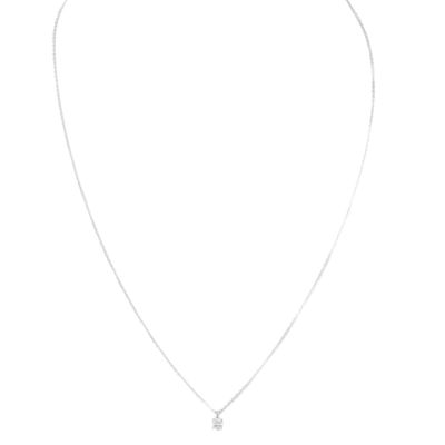 Tiffany & Co. Solitaire Diamond Platinum Pendant Necklace