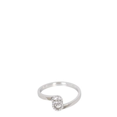 Gucci GG Running Diamond 18k White Gold Ring