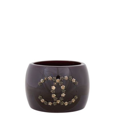 Chanel Flowers CC Resin Cuff Bracelet