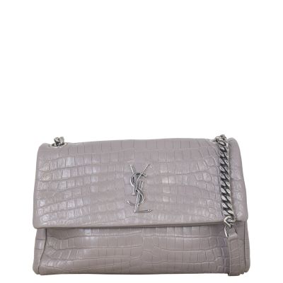 Saint Laurent West Hollywood Croc-Embossed Medium