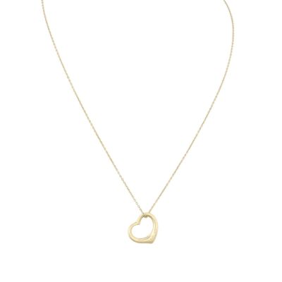 Tiffany & Co Elsa Peretti Open Heart 18k Yellow Gold Pendant Necklace
