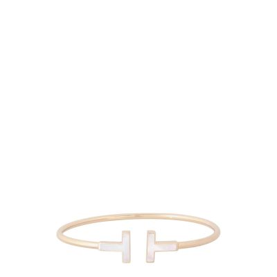 Tiffany & Co Tiffany T Wire Mother of Pearl 18k Rose Gold Bracelet