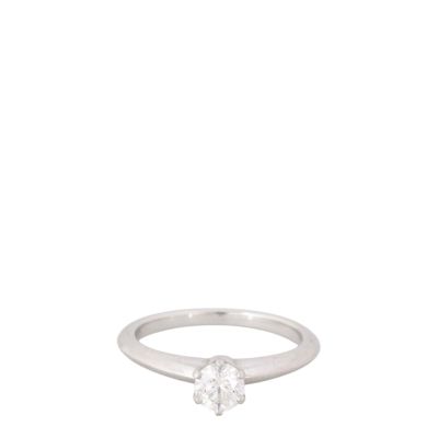 Tiffany & Co Setting Solitaire Diamond Platinum Ring (.39ct)