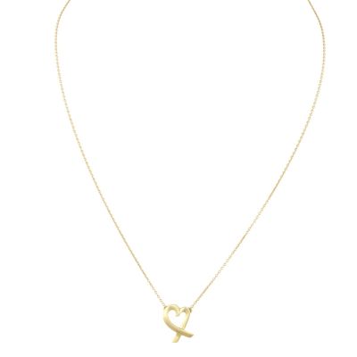 Tiffany & Co Paloma Picasso Loving Heart Pendant 18k Yellow Gold Necklace Small