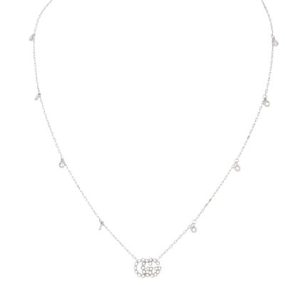 Gucci GG Running 18k White Gold Diamond Necklace